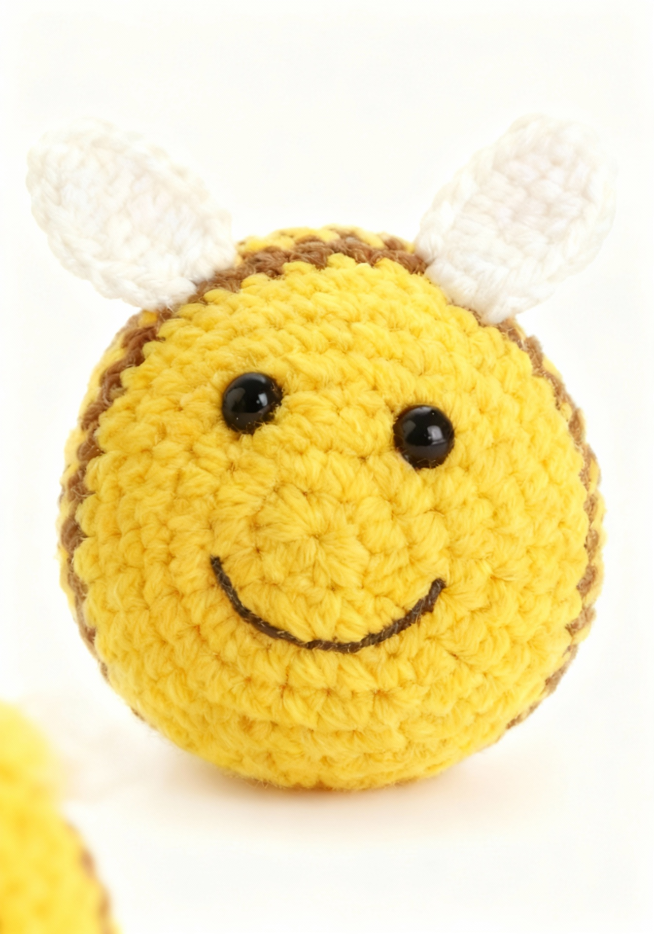 A handmade crocheted bee