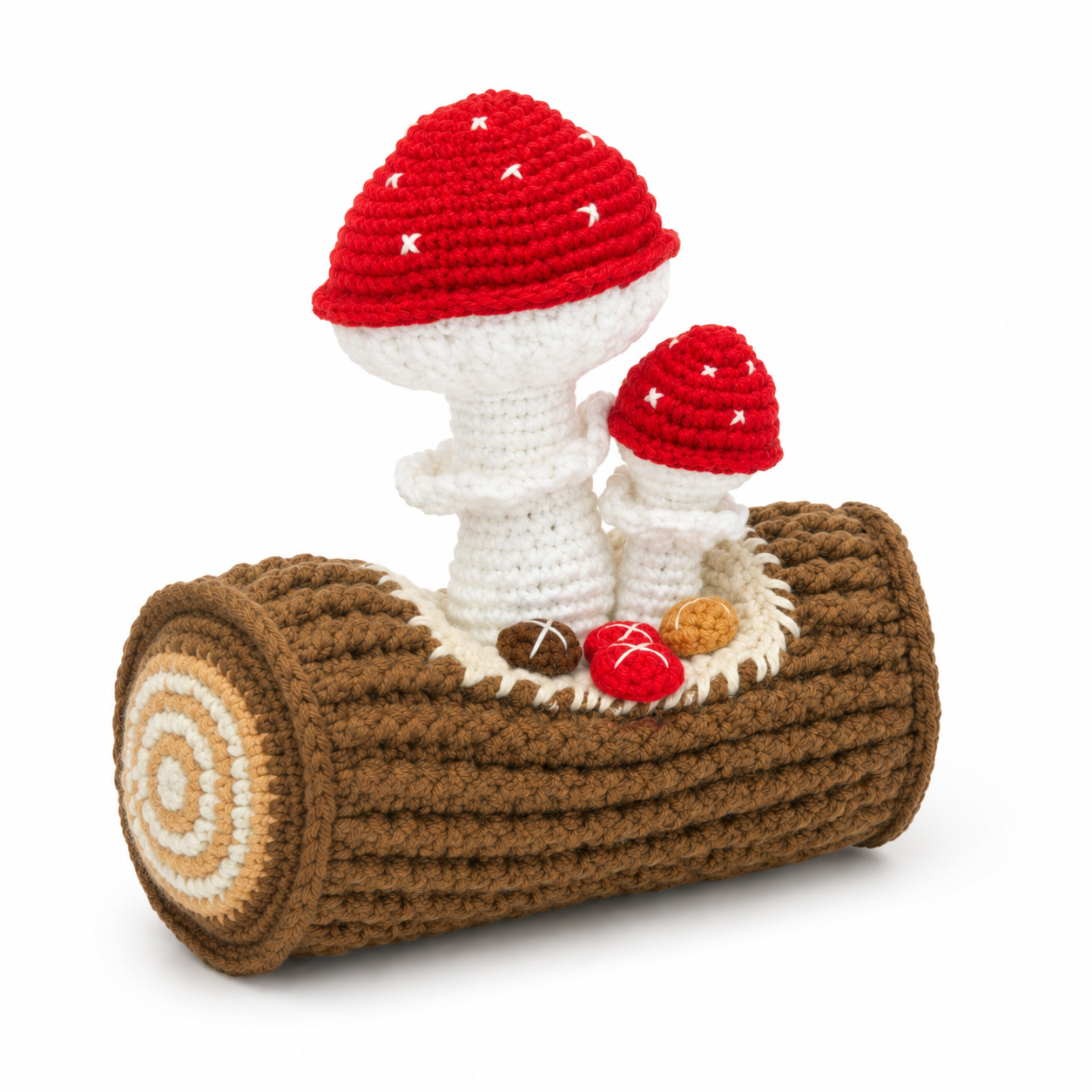 Handmade crochet mushroom decoration | Cute knitted mushroom home desktop decoration | Country forest style bookshelf, desk, bedroom decoration gift