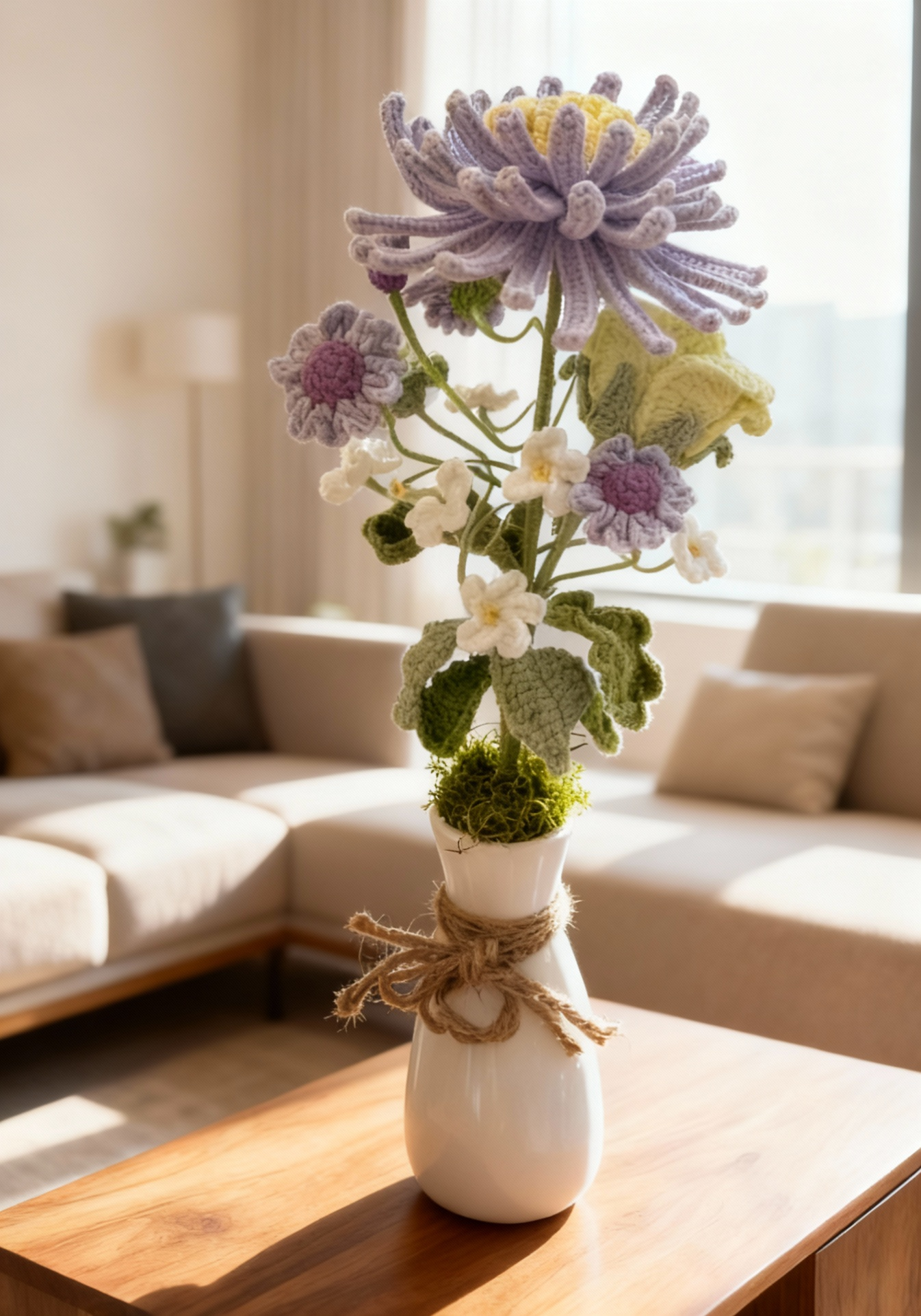 Eternally Blooming - Hand - Crocheted Floral Ornament