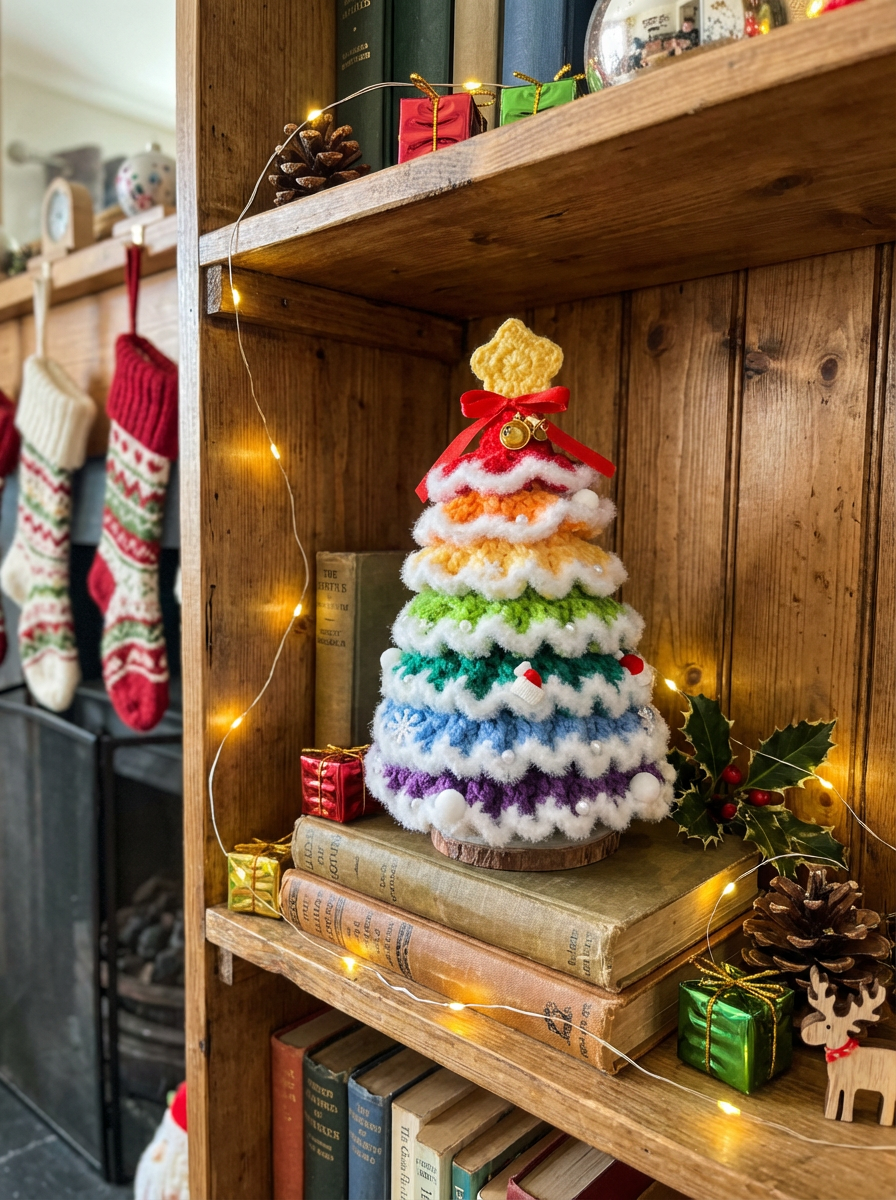 Multi-Color Layered Crocheted Christmas Tree - Dreamy Holiday