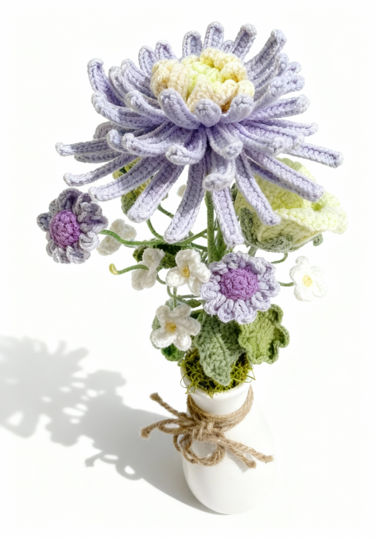 Eternally Blooming - Hand - Crocheted Floral Ornament