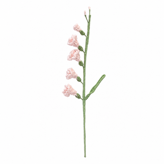 Handmade Crochet Freesia Flower Stem, Knitted Pink Floral Decor, Yarn Artificial Freesia Branch, Realistic Crochet Plant for Vase Arrangement, Home Office Table Decoration, Gift for Women