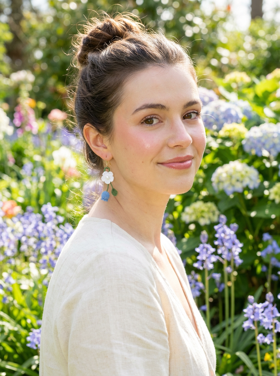 Handmade Crocheted Lily of the Valley Earrings – Fresh and Romantic