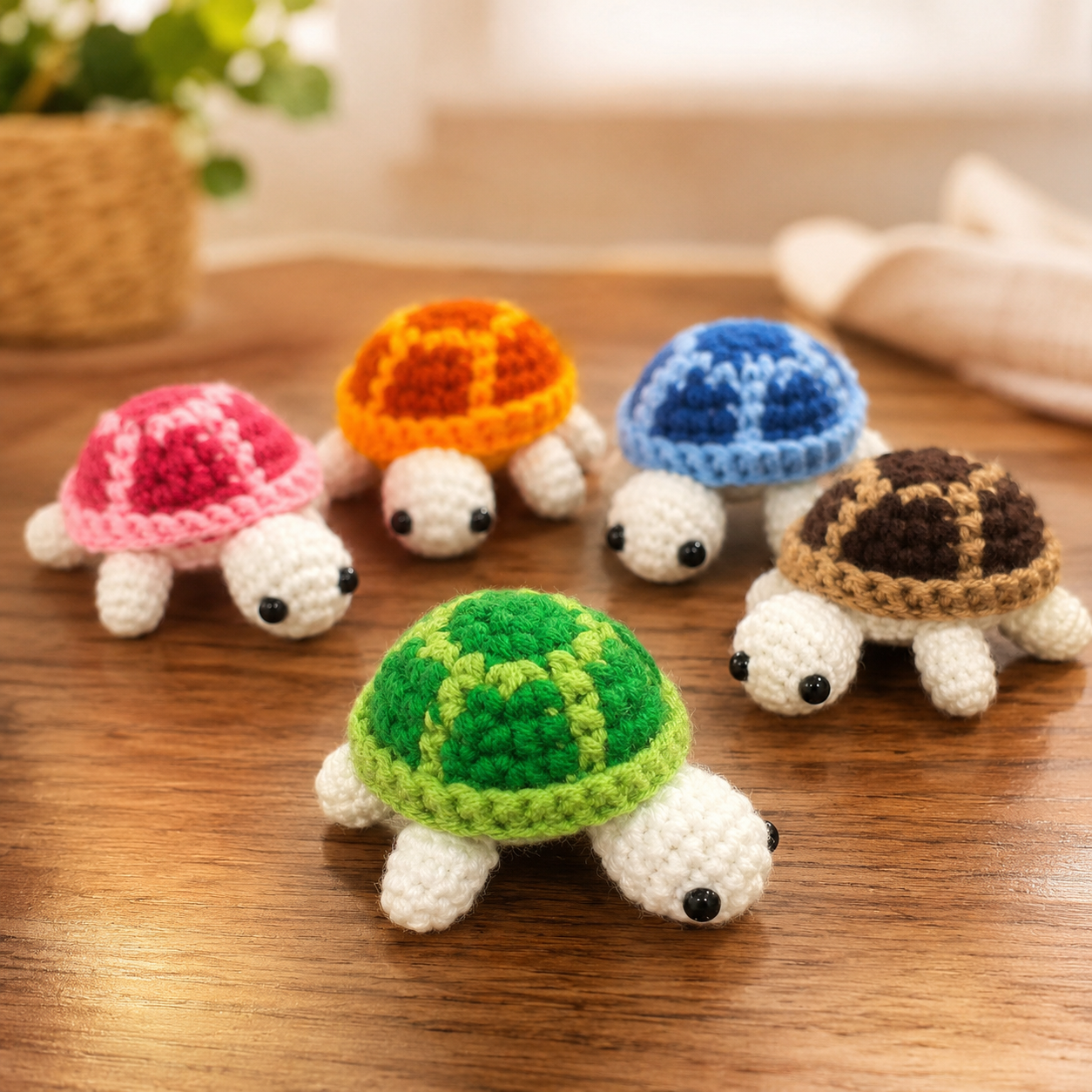 [Finished product] Hand-knitted turtle decoration, cute mini turtle, soft wool animal desktop decoration, gift