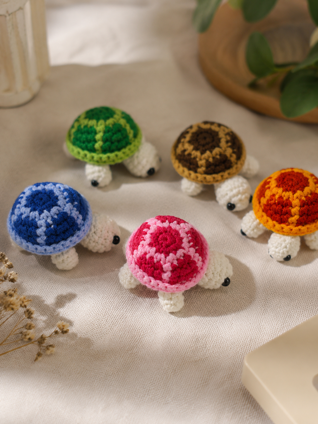 [Finished product] Hand-knitted turtle decoration, cute mini turtle, soft wool animal desktop decoration, gift