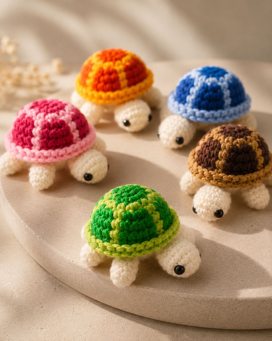 [Finished product] Hand-knitted turtle decoration, cute mini turtle, soft wool animal desktop decoration, gift