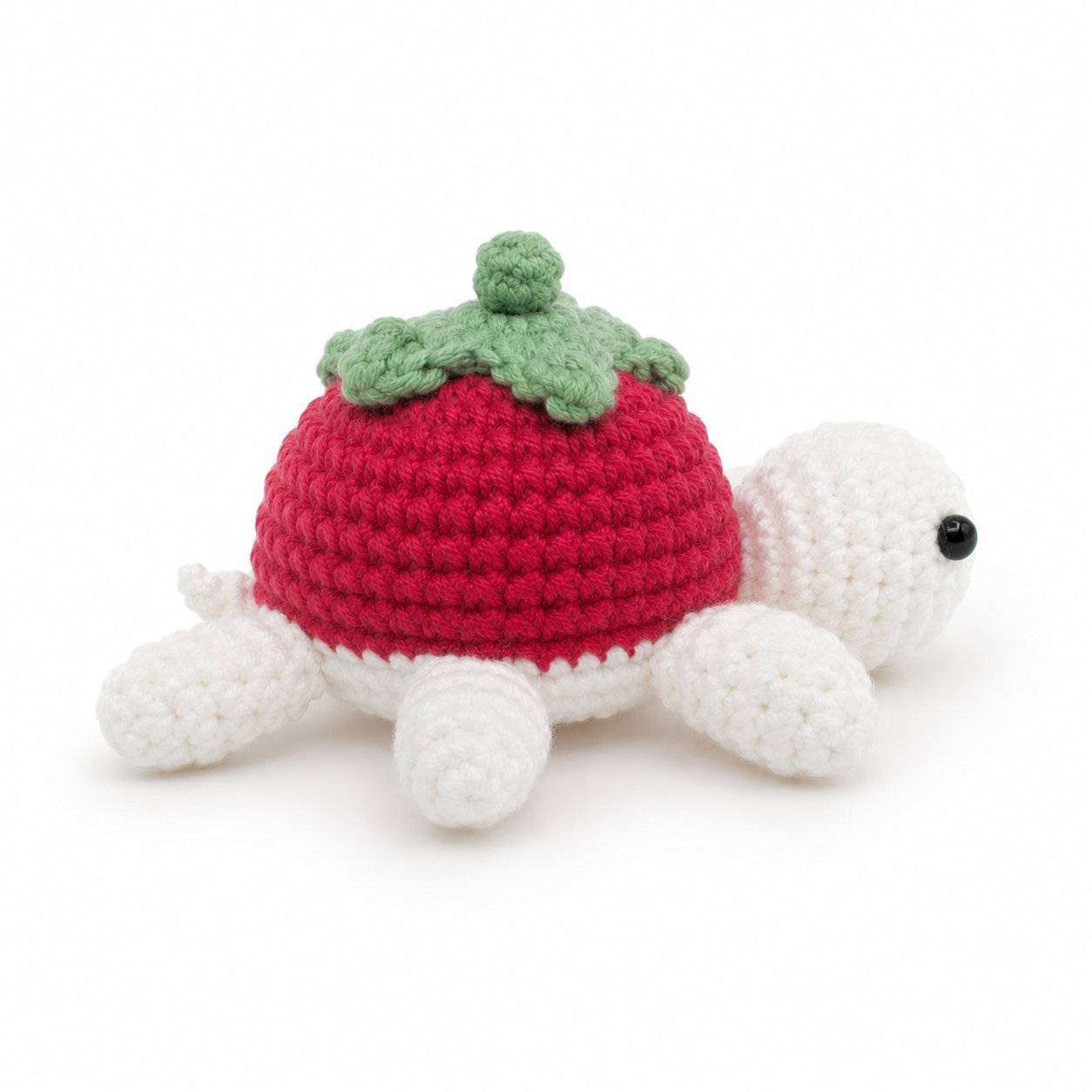 Handmade Crochet Turtle Decor, Cute Strawberry Shell Turtle Figurine, Knitted Mini Turtle Stuffed Ornament for Desk Shelf Bedroom Living Room, Cozy Handmade Gift for Women Kids Friends